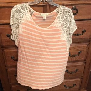 Striped Lace Top